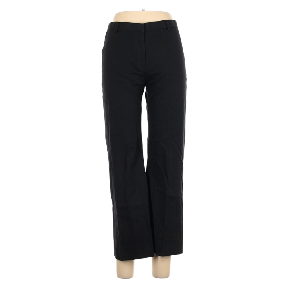 Shin Choi Pants Size 10 Black Straight Leg High Rise Cropped Ankle Length